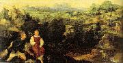 Jan van Scorel Landschaft mit Tobias und dem Engel oil painting